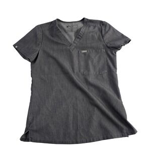 FIGS‎ Technical Collection XS Gray Scrub Top Short Sleeve Medical Uniform